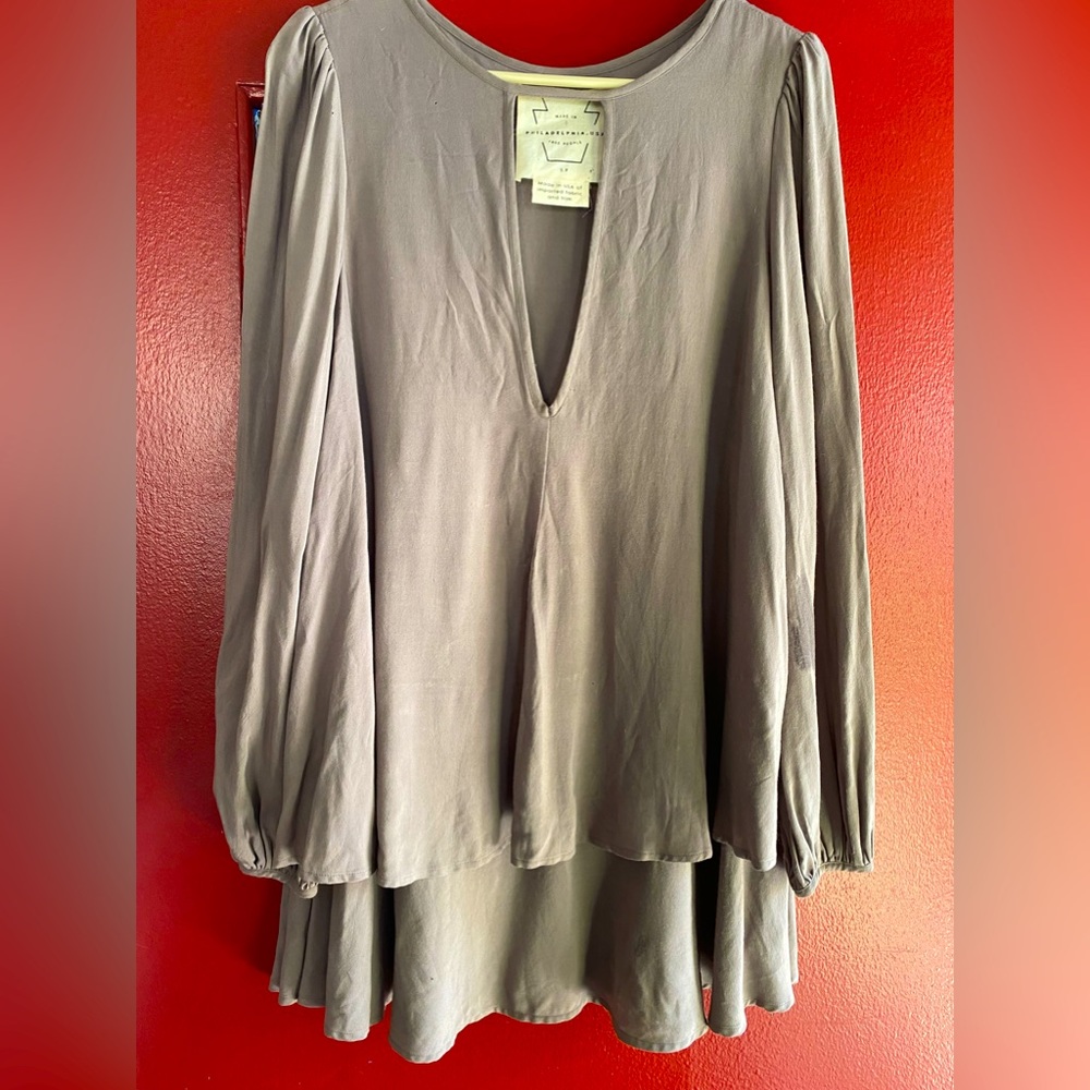 Gray Free People Flowy Dress